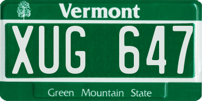 VT license plate XUG647