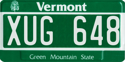 VT license plate XUG648