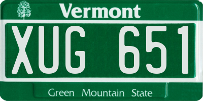 VT license plate XUG651