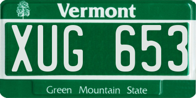 VT license plate XUG653