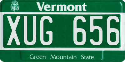 VT license plate XUG656