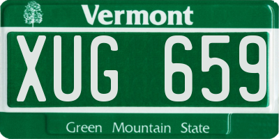 VT license plate XUG659
