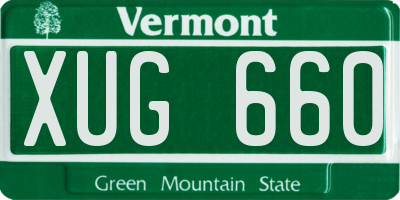 VT license plate XUG660
