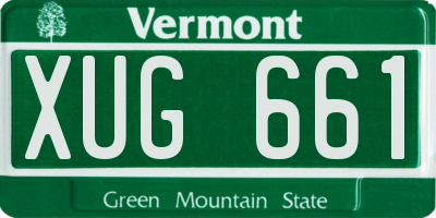 VT license plate XUG661