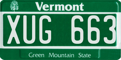 VT license plate XUG663