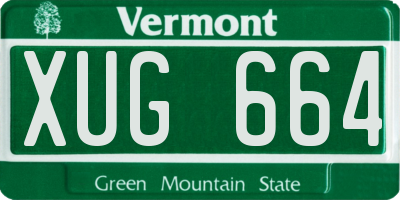 VT license plate XUG664