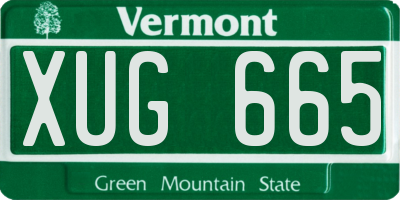 VT license plate XUG665