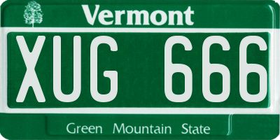 VT license plate XUG666