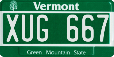 VT license plate XUG667