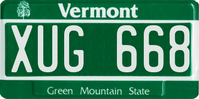 VT license plate XUG668