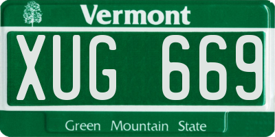 VT license plate XUG669