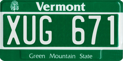 VT license plate XUG671
