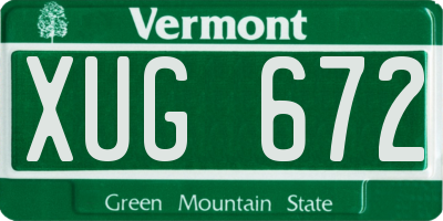 VT license plate XUG672
