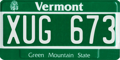 VT license plate XUG673
