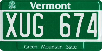 VT license plate XUG674