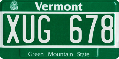 VT license plate XUG678