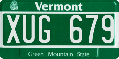 VT license plate XUG679