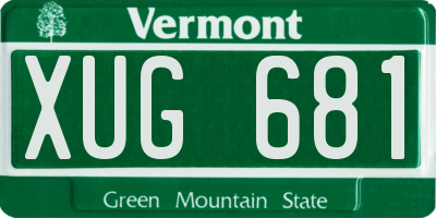VT license plate XUG681
