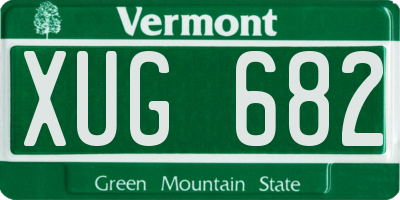 VT license plate XUG682