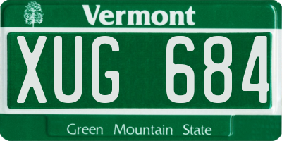 VT license plate XUG684