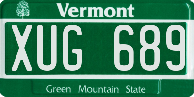 VT license plate XUG689