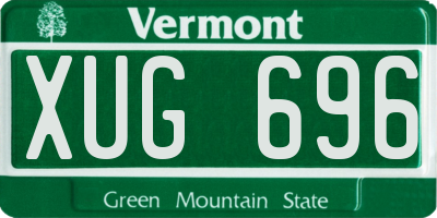 VT license plate XUG696
