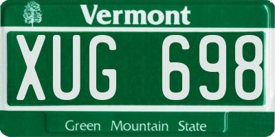 VT license plate XUG698