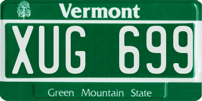 VT license plate XUG699
