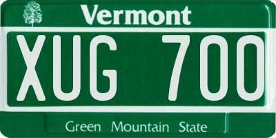 VT license plate XUG700