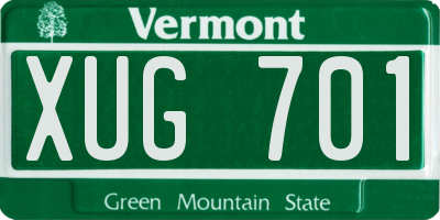VT license plate XUG701