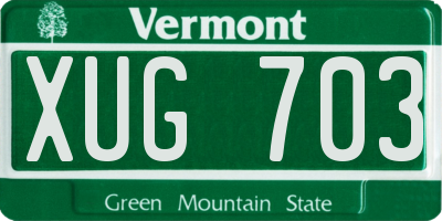 VT license plate XUG703