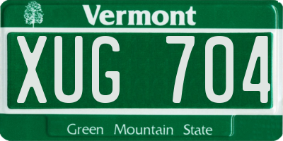 VT license plate XUG704