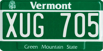 VT license plate XUG705