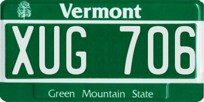 VT license plate XUG706