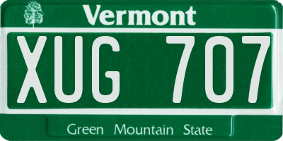 VT license plate XUG707