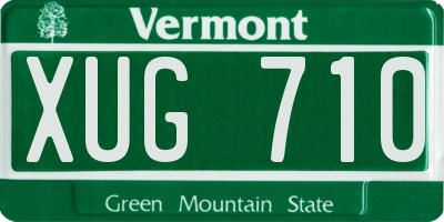 VT license plate XUG710