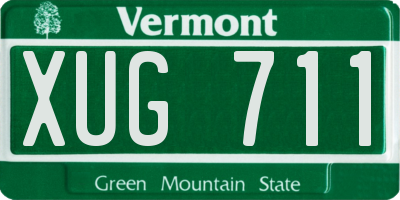 VT license plate XUG711