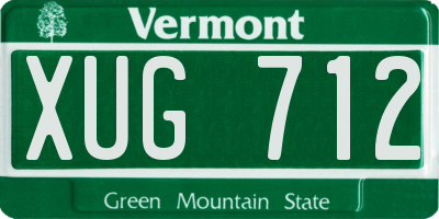 VT license plate XUG712