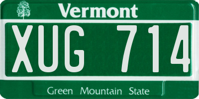VT license plate XUG714