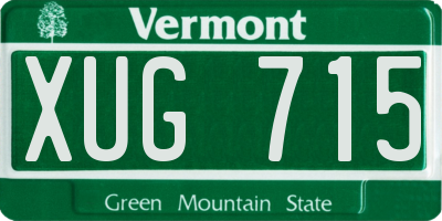 VT license plate XUG715