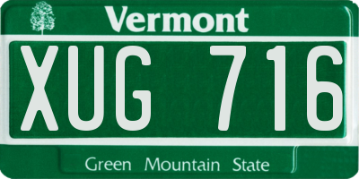 VT license plate XUG716