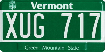 VT license plate XUG717