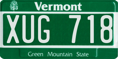VT license plate XUG718