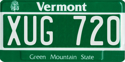 VT license plate XUG720