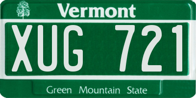 VT license plate XUG721
