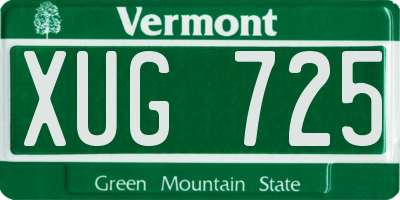 VT license plate XUG725