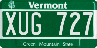 VT license plate XUG727