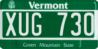 VT license plate XUG730