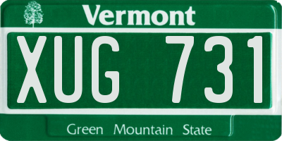VT license plate XUG731