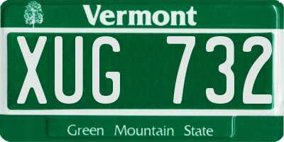 VT license plate XUG732